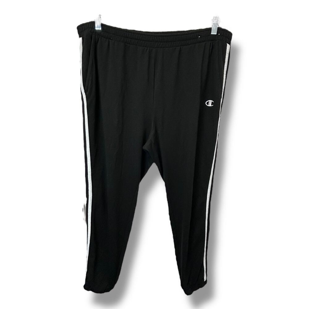 Champion Mens Athletic Track Joggers with Sporty Stripe Active Black/White XXL - Picture 3 of 16